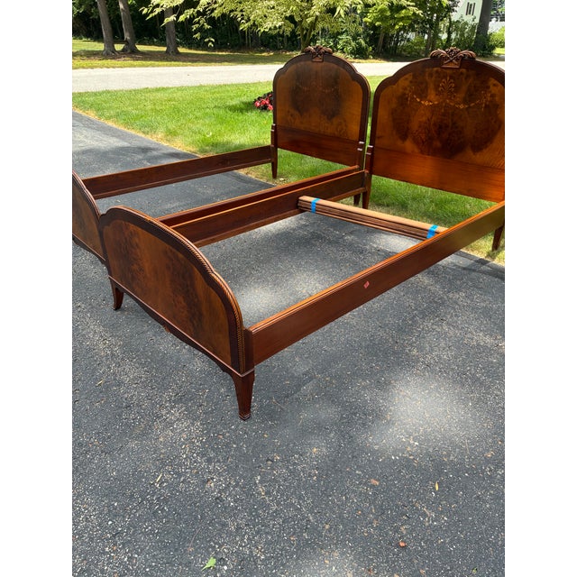 These are a beautiful pair of twin beds made my Berkey and Gay. The French inspired style. The beds are made of a number...
