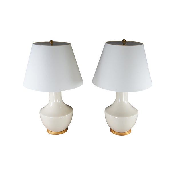2 Visual Comfort Lambray Lamps. Drawing inspiration from Chinoiserie Gourd Shapes with a modern design. Constructed of...