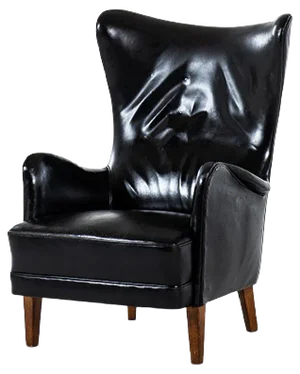 Modern Danish Leather and Oak Armchair by Frits Henningsen, 1930s