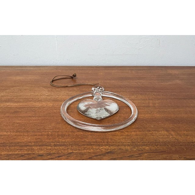 Vintage Swedish Heart Window Decoration in Glass by Bertil Vallien for Kosta Boda, 1970s For Sale - Image 9 of 15