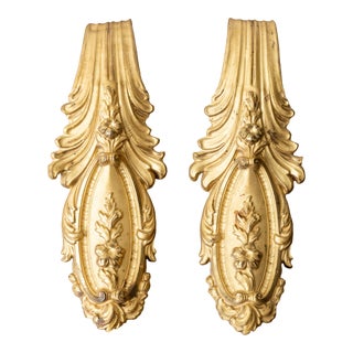 Antique Gilt French Curtain Tie Backs - a Pair For Sale