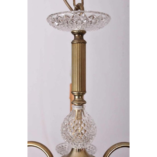 2000 - 2009 Vintage Five-Arm Chandelier in Brass and Glass For Sale - Image 5 of 5
