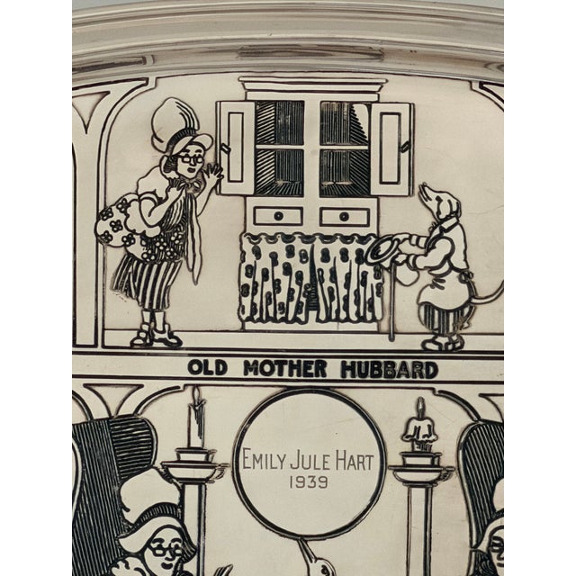 Reed and Barton Reed and Barton Engraved Nursery Rhymes Silverplate High Chair Tray - 1939 For Sale - Image 4 of 12