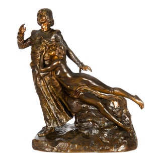 French Art Nouveau Bronze Sculpture Wagner’s “Tannhauser” After Louis Chalon For Sale