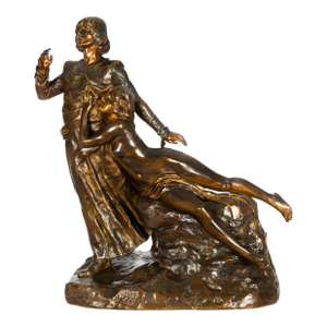 French Art Nouveau Bronze Sculpture Wagner’s “Tannhauser” After Louis Chalon