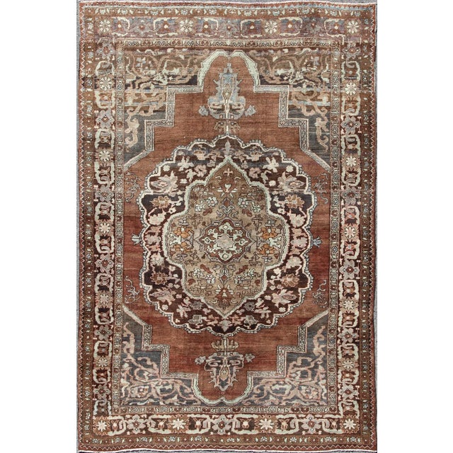 Textile Turkish Kars Carpet With Classical Design in Various Shades of Brown and Gray For Sale - Image 7 of 7