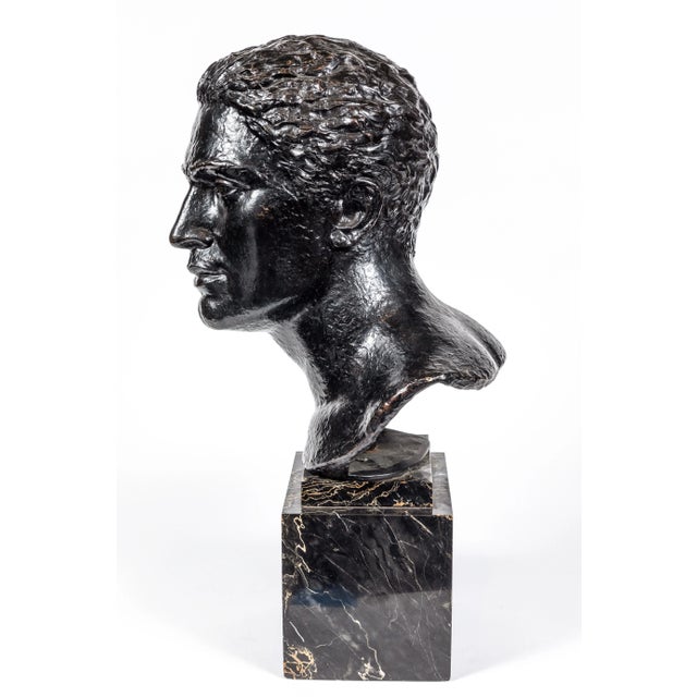 Black Midcentury Bronze Bust of Man, circa 1950 For Sale - Image 8 of 9