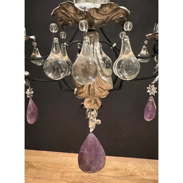 Rock Crystal, Iron and Silver Gilt Chandelier For Sale In New York - Image 6 of 6