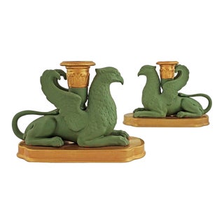 1980s Griffin Candlesticks- a Pair For Sale