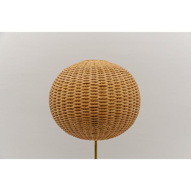 Brown Mid-Century Modern Floor Lamp in Brass and Teak from Temde, 1960s For Sale - Image 8 of 15