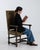 19th Century Louis XIII Style Wooden Throne Chair with Upholstery Mustard For Sale - Image 14 of 15