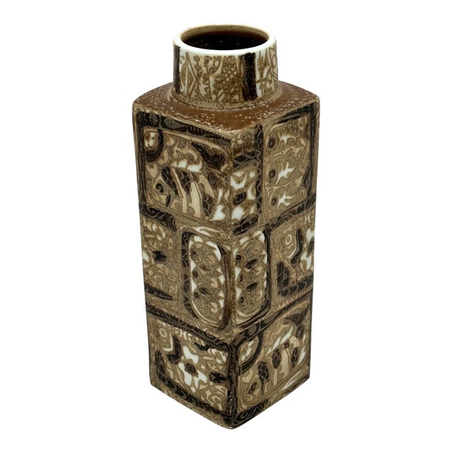 Vintage Mid Century Royal Copenhagen Denmark Nils Thorsson Baca Design Ceramic Vase - 11 Inches Tall For Sale