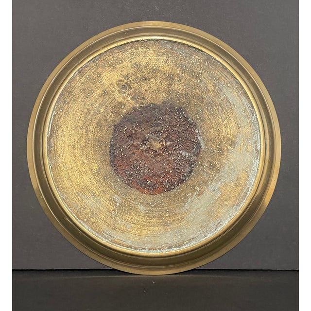 1920s Antique Brass Charger For Sale - Image 5 of 5