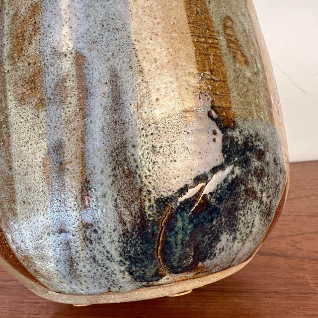 Studio Made Glazed Ceramic Vessel Signed For Sale - Image 4 of 10