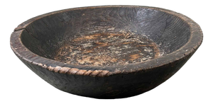 Large Taishō Decorative Wooden Dough Bowl, Japan, 1920s