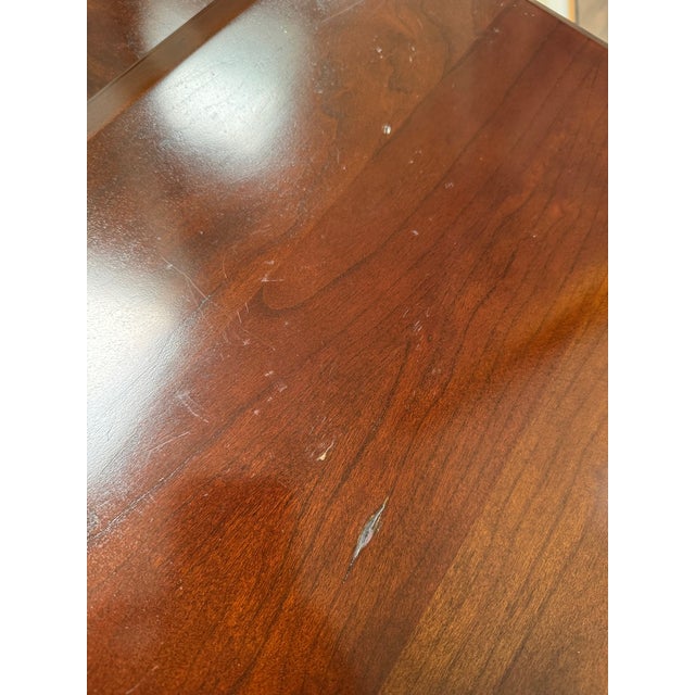 Pair of Mahogany Nesting Tables With Curved X-Form Base, Transitional Style For Sale - Image 9 of 9