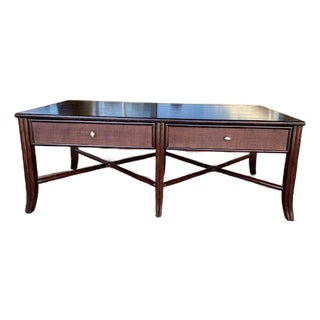 Barbara Barry for McGuire Coffee Table With Two Drawers For Sale