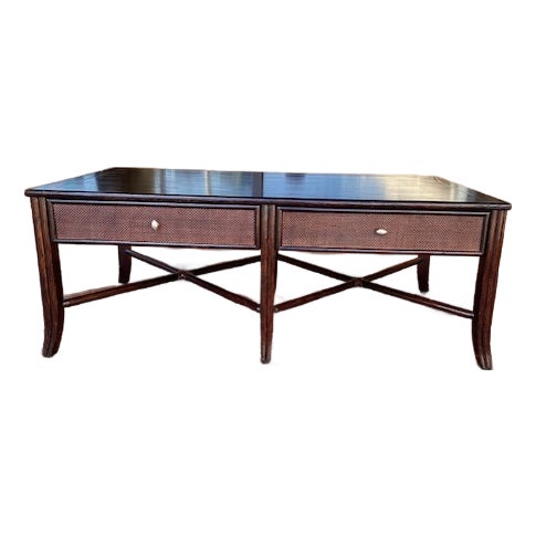 Barbara Barry for McGuire Coffee Table With Two Drawers For Sale