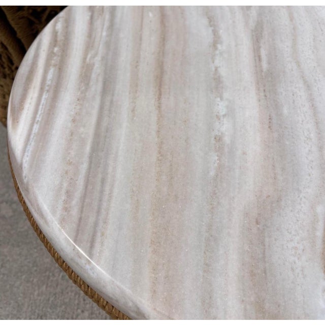 Marzio Cecchi Studio Most Rope Travertine Top Side Tables or Nightstands, a Pair For Sale - Image 10 of 12