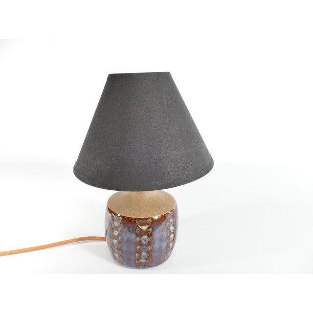 Scandinavian Modern Blue Glazed Stoneware Table Lamp from Søholm Stoneware, 1960s For Sale - Image 6 of 15