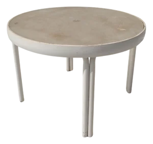 Late 20th Century Aluminum With Plexiglass Top Patio Side/Coffee Table