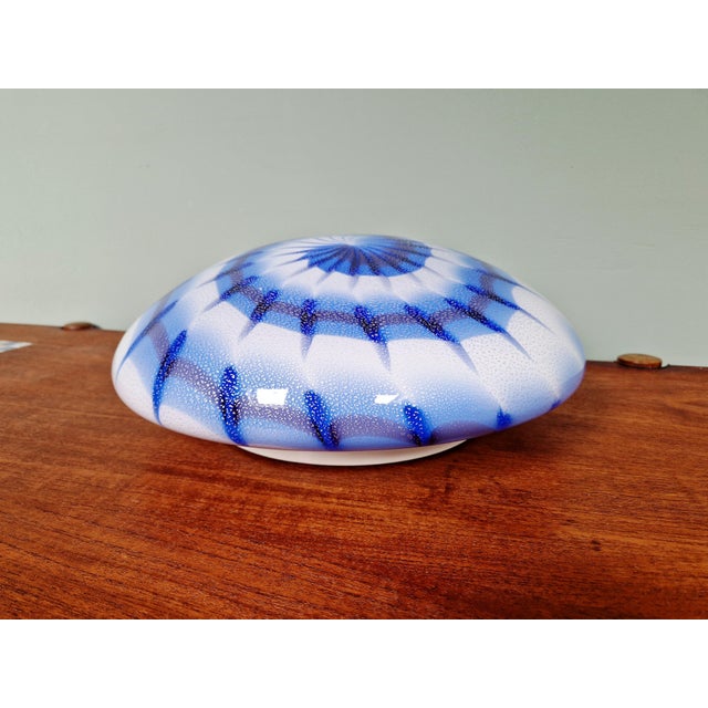 Blue and White Murano Glass Ceiling Light, Italy, 1970s For Sale - Image 16 of 16