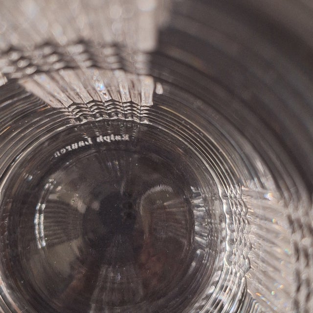 Late 20th Century Ralph Lauren Glen Plaid Set of 2 Crystal High Ball Glasses Signed on Bottom 6.25" Tall For Sale In Austin - Image 6 of 9