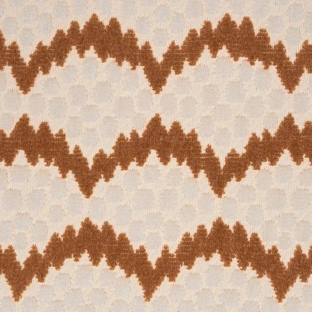 Schumacher Schumacher x Neisha Crosland Pollen Cut Velvet Fabric in Ochre For Sale - Image 4 of 4