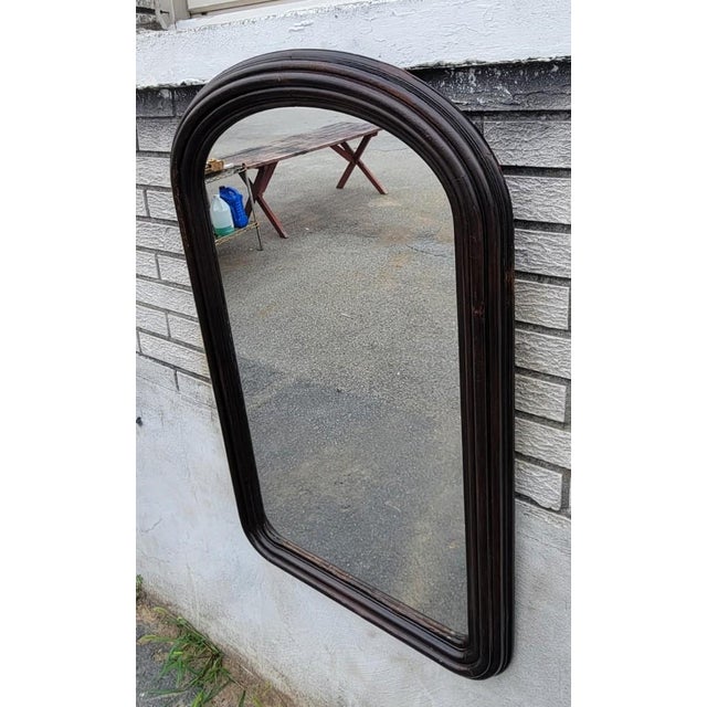 19th Century American Victorian Walnut Wall Mirror Restored With New Mirror For Sale - Image 12 of 13