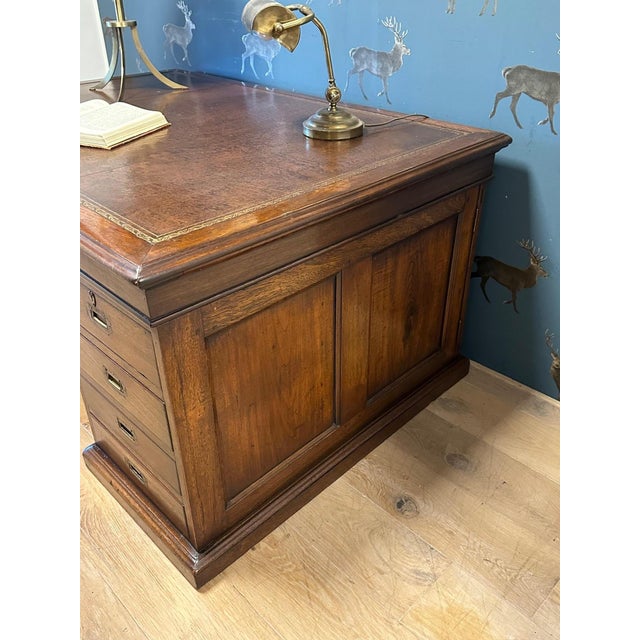 Antique Partner's Desk in Teak, 1800s For Sale - Image 16 of 17