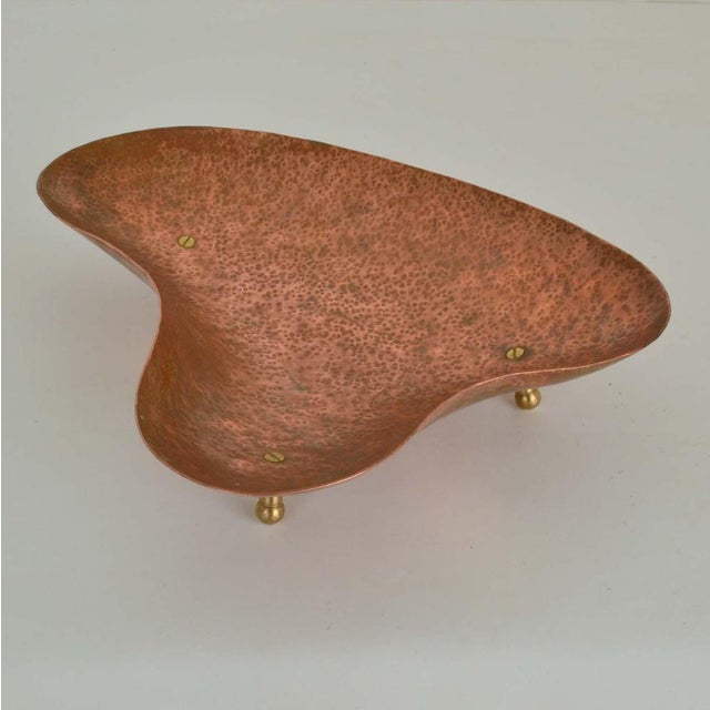 Kidney Shape Copper Decorative Bowl, 1950s For Sale - Image 12 of 15
