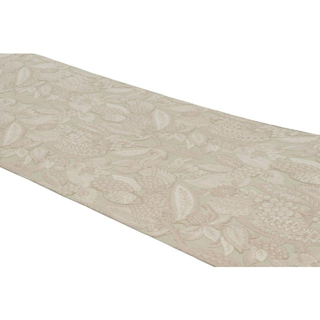 Handwoven in wool, this 4x19 contemporary rug by Rug & Kilim is inspired by antique Tudor rugs, flatweaves and...