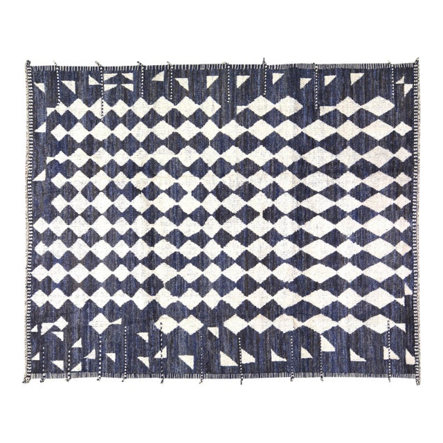 Moroccan Hand Knotted Wool Rug, 8'3"x10'2" For Sale