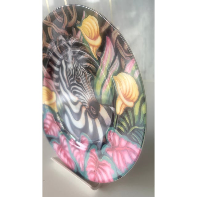 Late 20th Century Fitz and Floyd Exotic Jungle Zebra Plates-Set of 2 For Sale In Palm Springs - Image 6 of 10