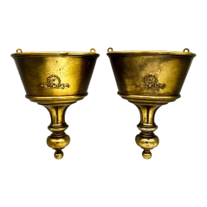 1960's Syroco Gold Painted Resin Wall Pockets