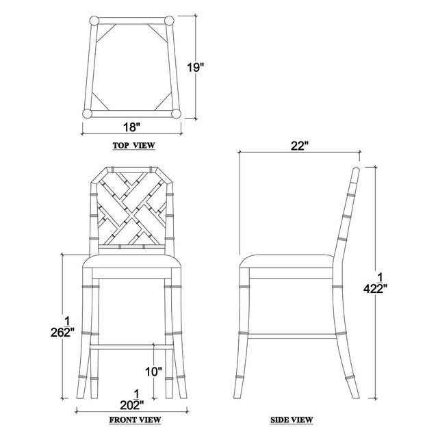 White Chinese Chippendale Counter Stool For Sale In Greensboro - Image 6 of 6