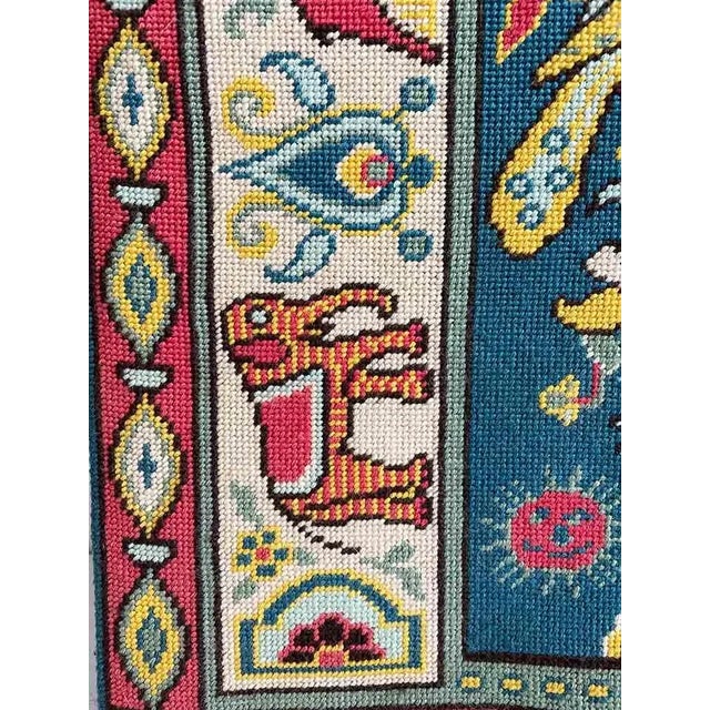 Textile Vintage Needlepoint Wall Hanging For Sale - Image 7 of 9