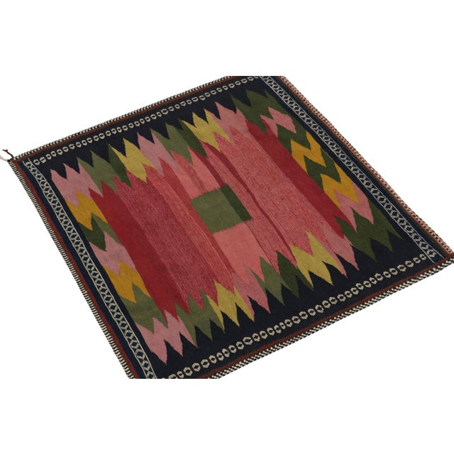 Handwoven in wool circa 1980-1990, from a rare vintage curation of small-sized pieces our principal has acquired lately....