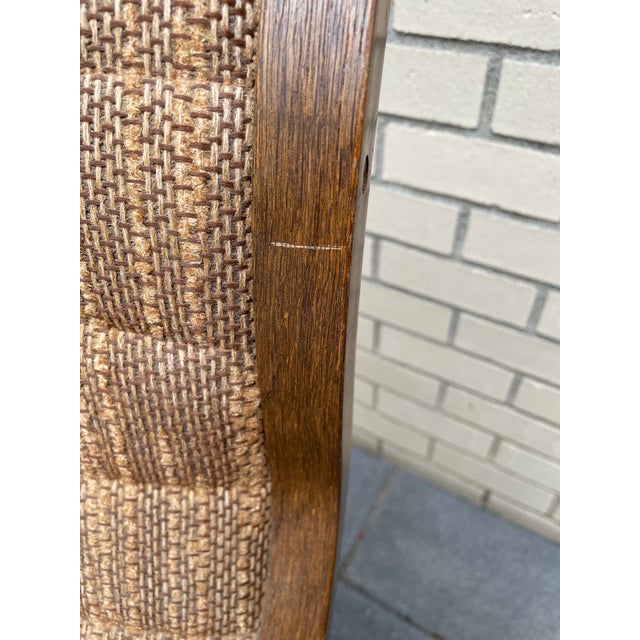 1970s Mid-Century Japanese Vintage Tendo Mokko Heron Rocking Chair and Ottoman Set For Sale In Seattle - Image 6 of 11