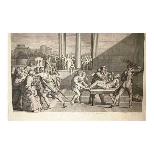 1799 Italian Copperplate Engraving of the Martyrdom of Saint Andrew After Domenichino For Sale