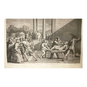 1799 Italian Copperplate Engraving of the Martyrdom of Saint Andrew After Domenichino
