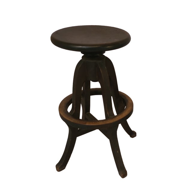 Early 20th Century Antique Oak Stool For Sale