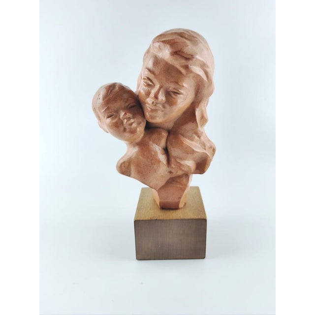 Ceramic Mid-Century Belgium Terracotta Bust by Paul Serste, 1950s For Sale - Image 7 of 7