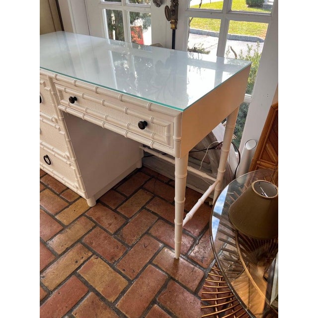 Drexel Kensington Faux Bamboo Desk For Sale - Image 11 of 18