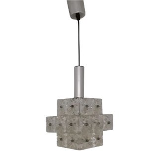 Ceiling Lamp in Acrylic with Silver and Black Plastic Mounting, 1970s For Sale