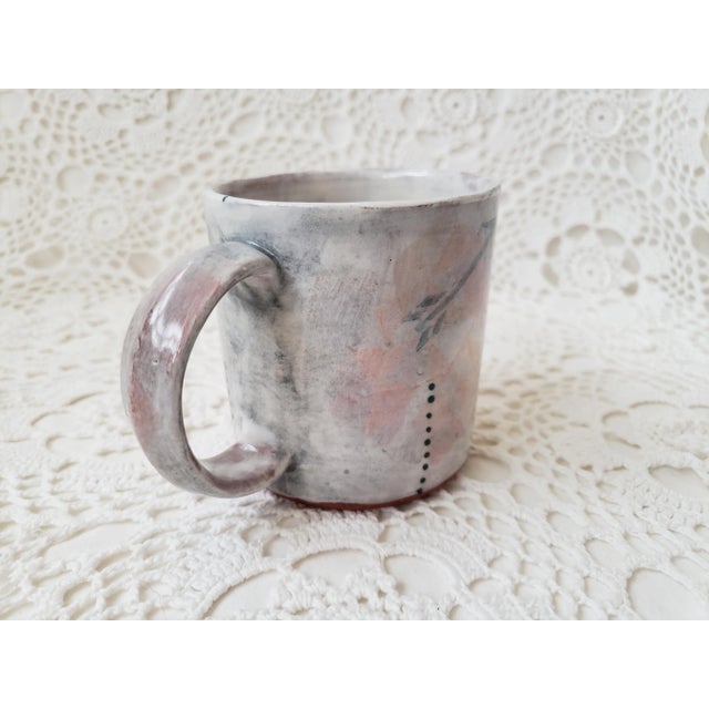 Ceramic 2000s Handmade Ceramic Mug With Arrow Print For Sale - Image 7 of 8