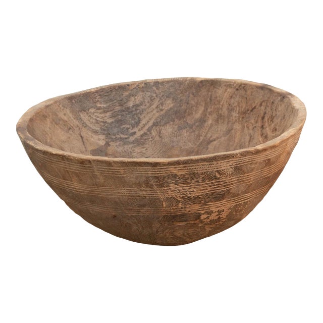 Charred Finish Antique African Bowl For Sale