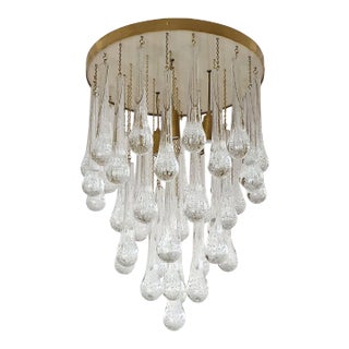 Murano Glass Flush Mount Chandelier 1980s For Sale