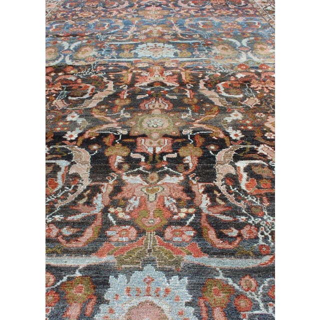 Textile Fine Weave Hamedan Antique Rug From Persia in Tones With All-Over Expansive Sub-Geometric Design For Sale - Image 7 of 11