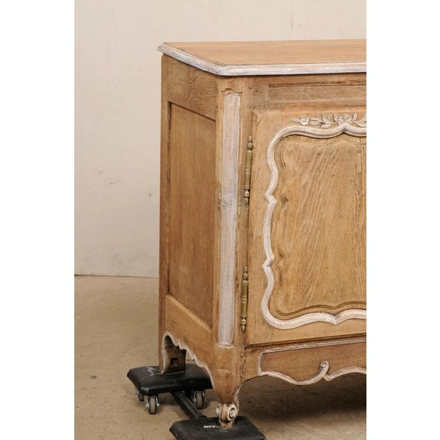 Neoclassical Period French Bleached-Oak Buffet Cabinet W/Center Drawers For Sale - Image 11 of 12